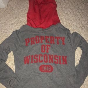 PINK University of Wisconsin Zip Up Sweatshirt